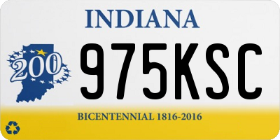 IN license plate 975KSC
