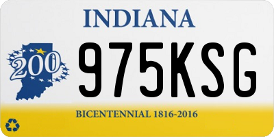 IN license plate 975KSG