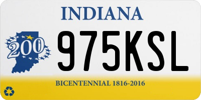 IN license plate 975KSL