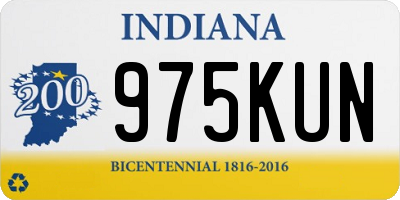IN license plate 975KUN
