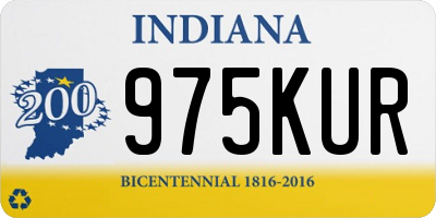 IN license plate 975KUR