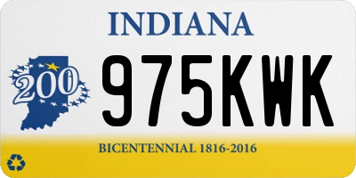 IN license plate 975KWK