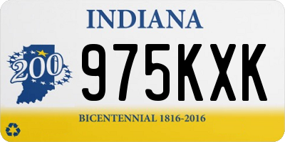 IN license plate 975KXK