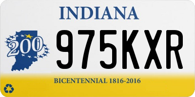 IN license plate 975KXR