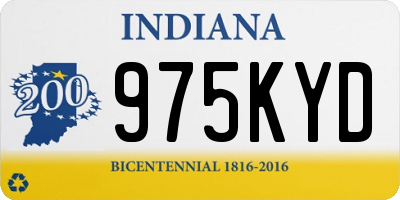 IN license plate 975KYD