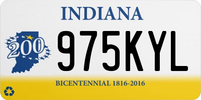 IN license plate 975KYL