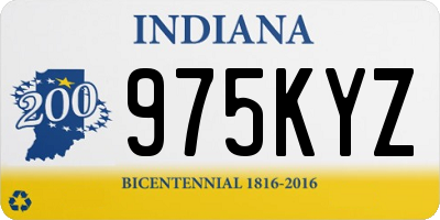 IN license plate 975KYZ