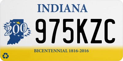 IN license plate 975KZC