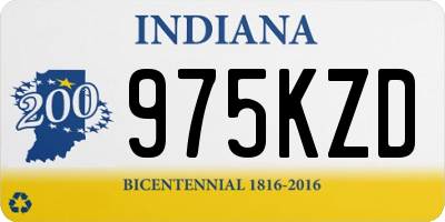 IN license plate 975KZD