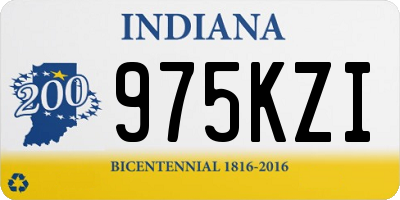IN license plate 975KZI
