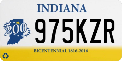 IN license plate 975KZR