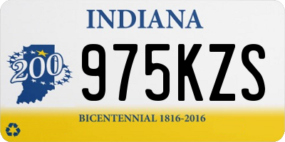 IN license plate 975KZS