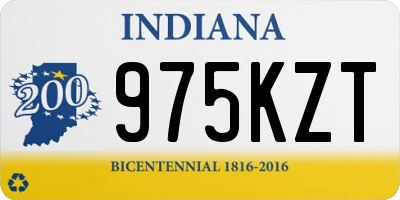 IN license plate 975KZT