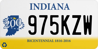 IN license plate 975KZW