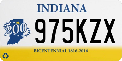 IN license plate 975KZX