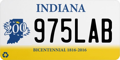 IN license plate 975LAB
