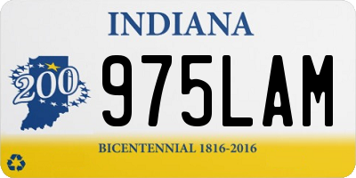 IN license plate 975LAM