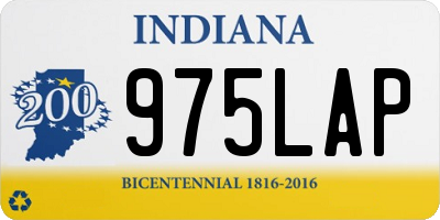 IN license plate 975LAP