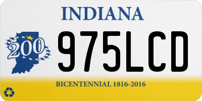 IN license plate 975LCD