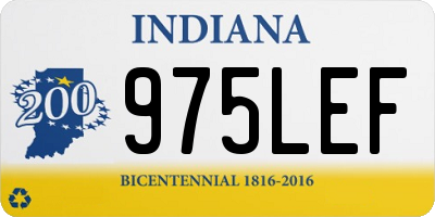 IN license plate 975LEF