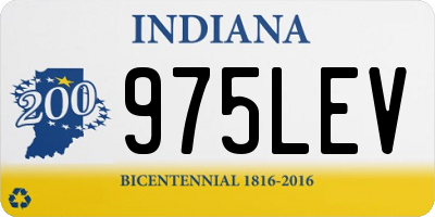 IN license plate 975LEV