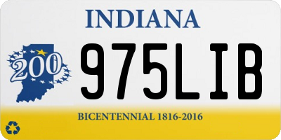 IN license plate 975LIB
