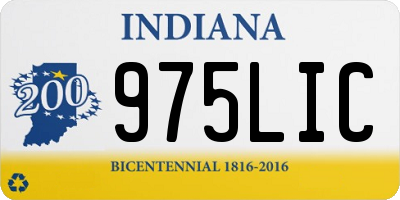 IN license plate 975LIC