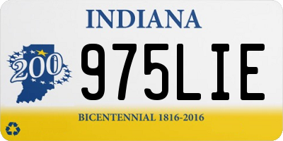 IN license plate 975LIE