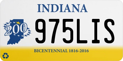 IN license plate 975LIS