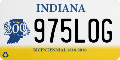 IN license plate 975LOG
