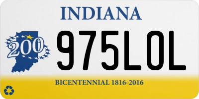 IN license plate 975LOL