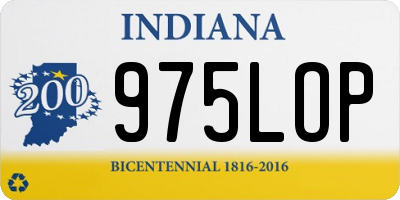 IN license plate 975LOP