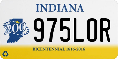 IN license plate 975LOR