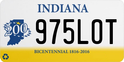 IN license plate 975LOT