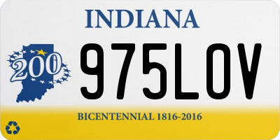 IN license plate 975LOV
