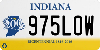 IN license plate 975LOW