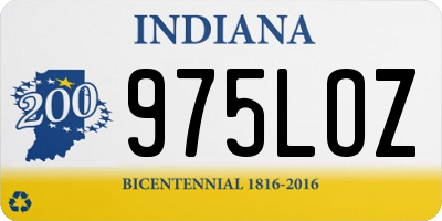 IN license plate 975LOZ