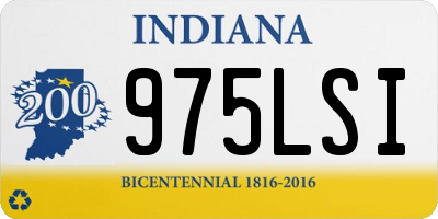 IN license plate 975LSI