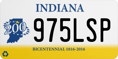 IN license plate 975LSP