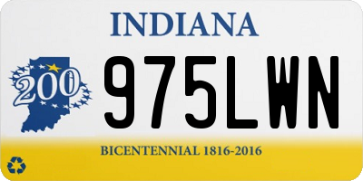 IN license plate 975LWN