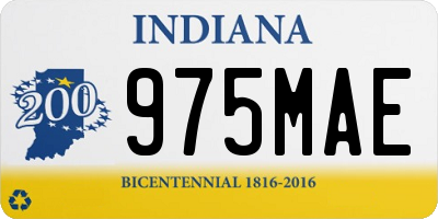 IN license plate 975MAE