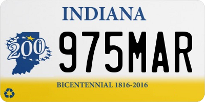 IN license plate 975MAR