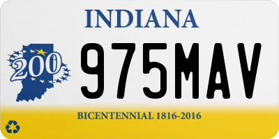IN license plate 975MAV