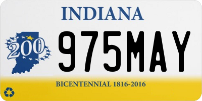 IN license plate 975MAY