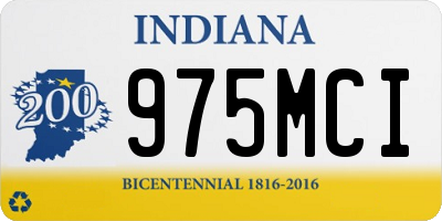 IN license plate 975MCI