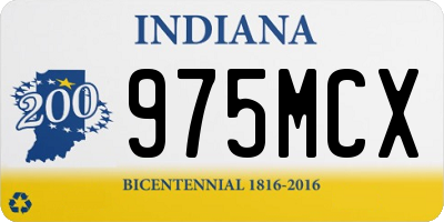 IN license plate 975MCX