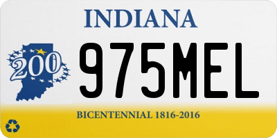 IN license plate 975MEL