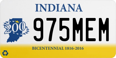 IN license plate 975MEM
