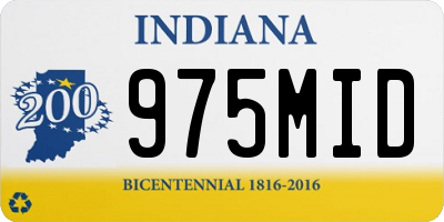 IN license plate 975MID