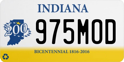IN license plate 975MOD